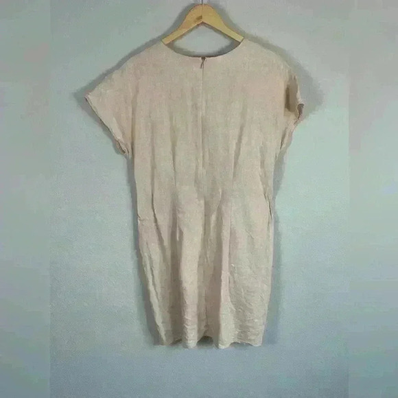 ASOS Design Nipped in Waist Mini Dress Neutral Linen Blend Size 12 - Picture 8 of 12
